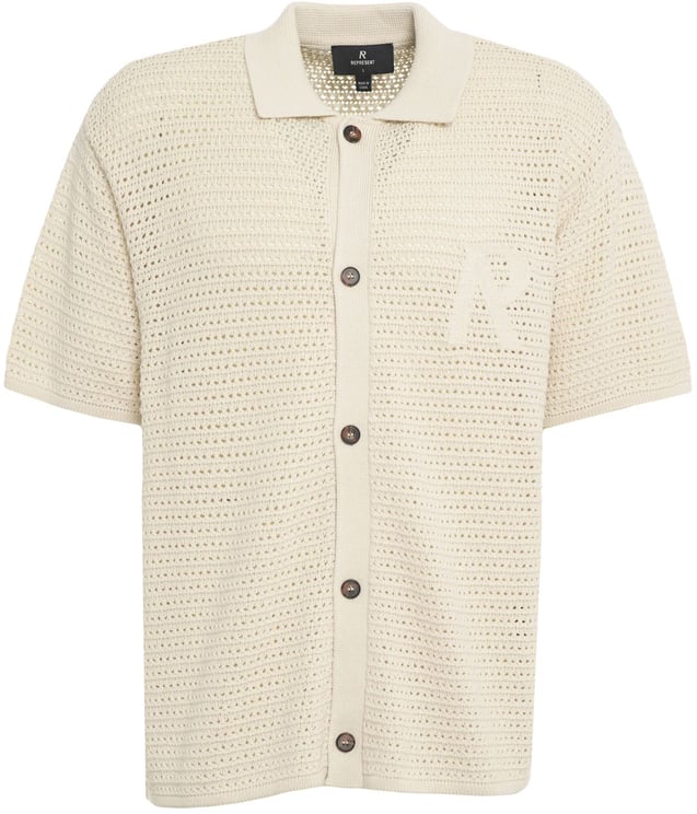Represent Openwork knit shirt with logo detail