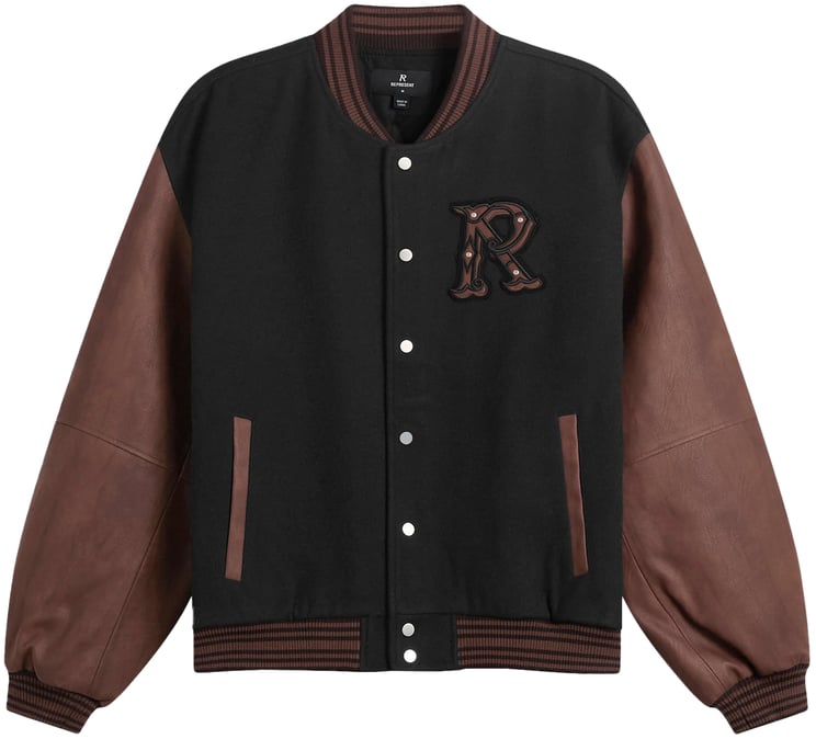 Represent VARSITY BOMBER ZWART