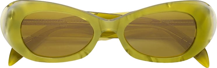 RETROSUPERFUTURE Acid Yellow Crystal Oval Sunglasses