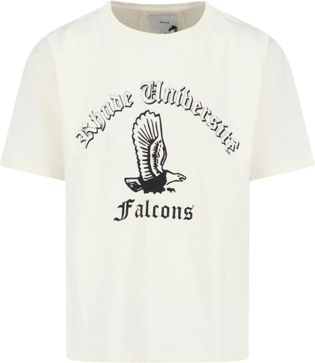 Rhude Minimalist White T-Shirt With Standard Crew Neckline