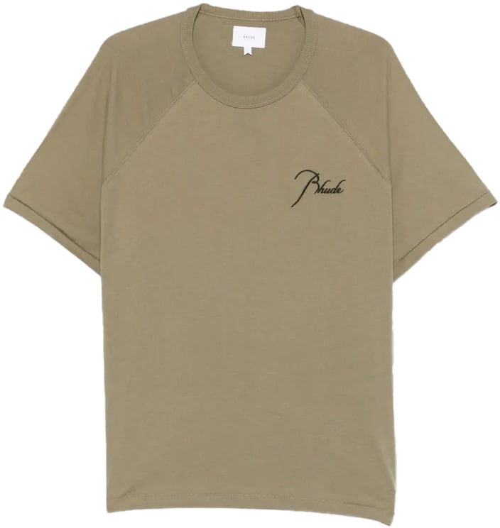 Rhude KLASSIEKE RAGLAN T-SHIRT MOSSGROEN / ZWART