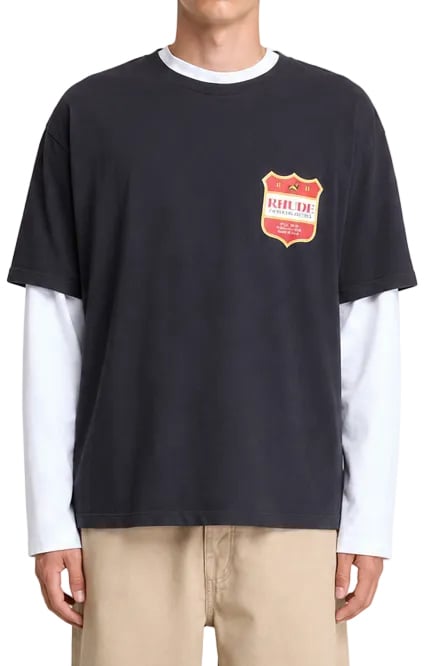 Rhude FILTARO CREST TEE VINTAGE BLACK / RED / YELLOW