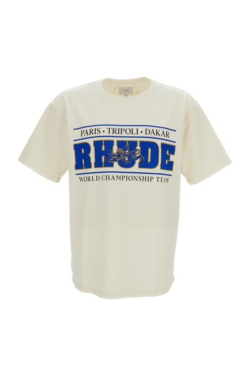 Rhude Oversized Crew Neck T-Shirt with RHUDE Chrono Graphic