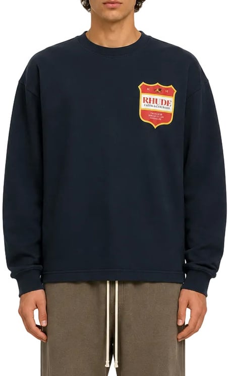 Rhude FILTARO CREST LS TEE VINTAGE BLACK / RED / YELLOW