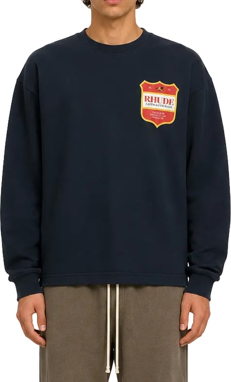 Rhude FILTARO CREST LS TEE VINTAGE BLACK / RED / YELLOW