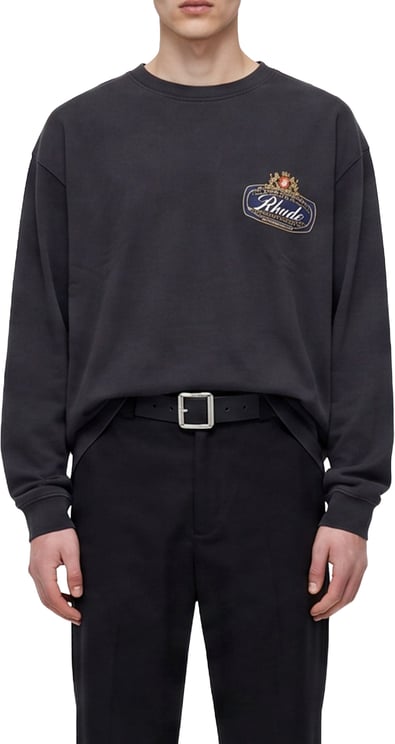 Rhude RHUDE SAFARI CREST LS TEE VTG BLK VINTAGE BLACK / BLUE / RED
