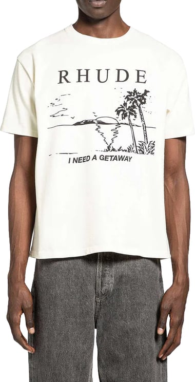 Rhude I NEED A GETAWAY TEE VINTAGE WHITE/BLACK OS