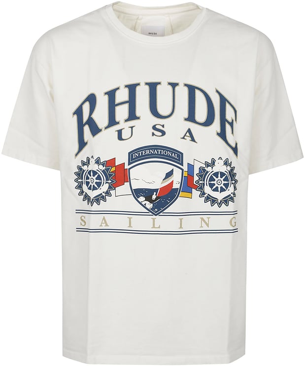 Rhude Usa Sailing Icon T-shirt White