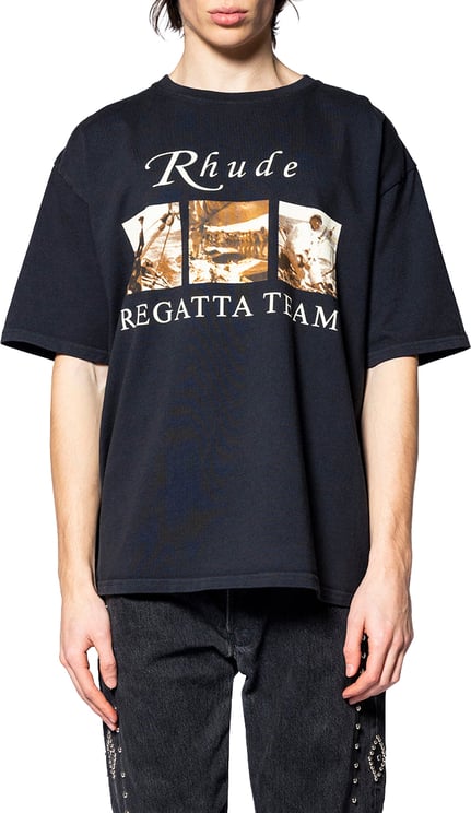 Rhude USVI REGATTA TOUR TEE VINTAGE BLACK/WHITE/RED OS