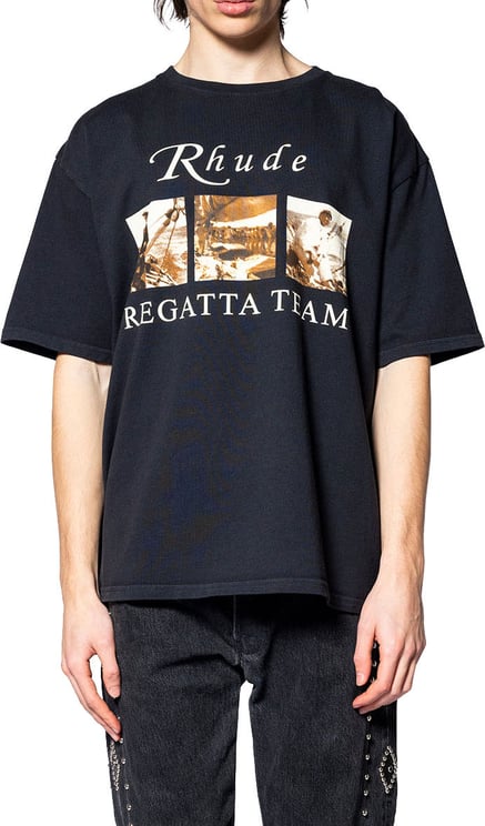 Rhude USVI REGATTA TOUR TEE VINTAGE BLACK/WHITE/RED OS