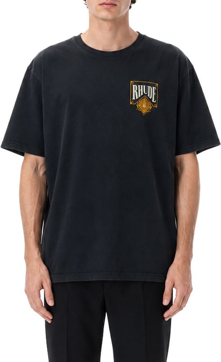 Rhude PLAYING CARD TEE VINTAGE BLACK/YELLOW OS