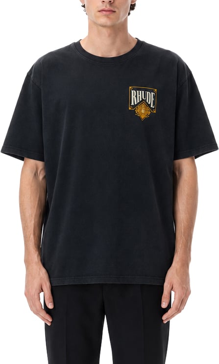 Rhude PLAYING CARD TEE VINTAGE BLACK/YELLOW OS