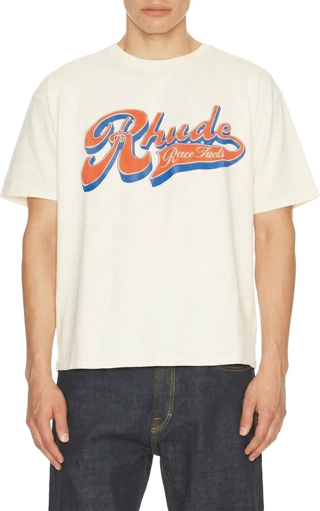 Rhude PIT STOP TEE VINTAGE WHITE/ RED / BLUE