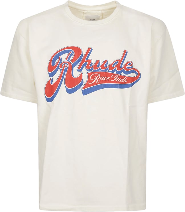 Rhude RHUDE PIT STOP T-SHIRT VINTAGE WIT/ROOD/BLAUW