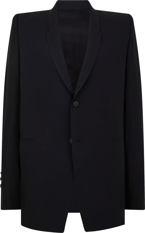 Rick Owens Veste costume noire sangle dos Concordian grain de poudre Rick Owens Homme RU02E 1721 WGP 09