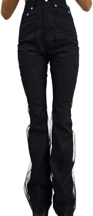 Rick Owens Pantalon noir 5 poches résille Bolan Bootcut Rick owens Temple Femme R01F 6329 TUCV 09
