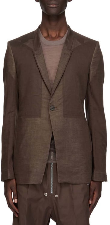 Rick Owens Veste costume voile de coton dark dust Fog Pocket Soft Soft Blazer Rick Owens Homme RU01F 2724 CV