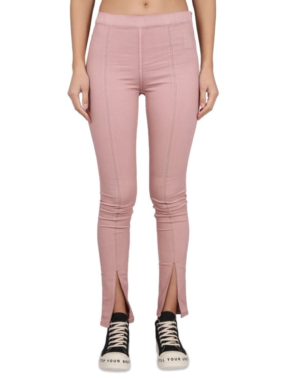 Rick Owens DRKSHDW Denim Leggings With Elastic Waistband And Stylish Slits