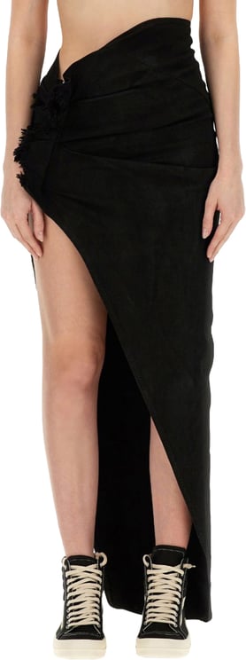 Rick Owens DRKSHDW Slim Fit Long Skirt With High Slit