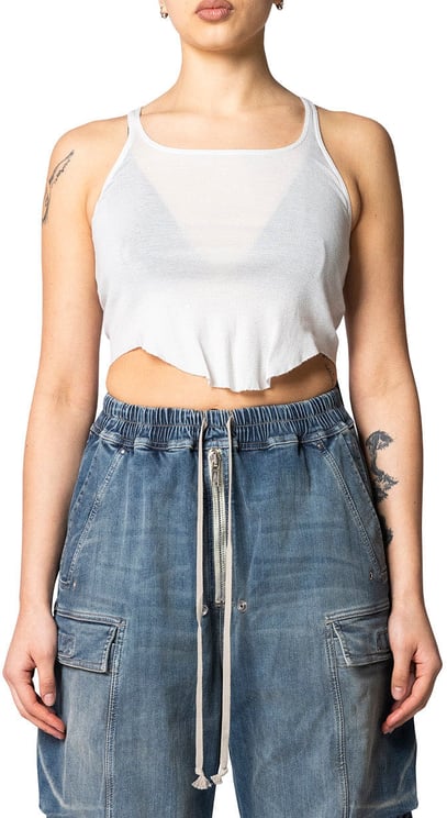 Rick Owens DRKSHDW BASIC TANK CROPPED MILK WASH