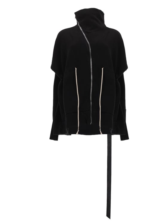 Rick Owens DRKSHDW Mountain Sail Asymmetrical Zipper Sweatshirt