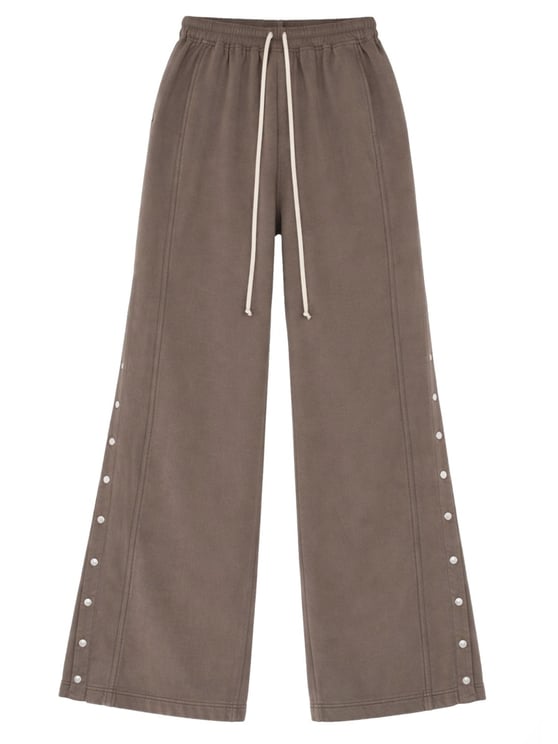 Rick Owens DRKSHDW Neutrals Side Snap Button Elastic Waistband Sweatpants