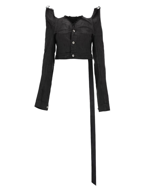 Rick Owens DRKSHDW Tec Trucker Cotton Asymmetrical Jacket