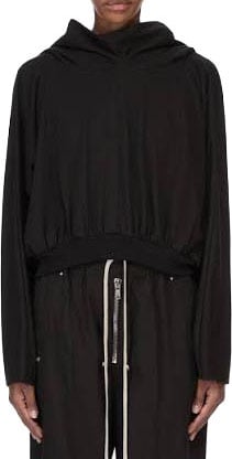 Rick Owens DRKSHDW CROPPED HOODED TOP BLACK