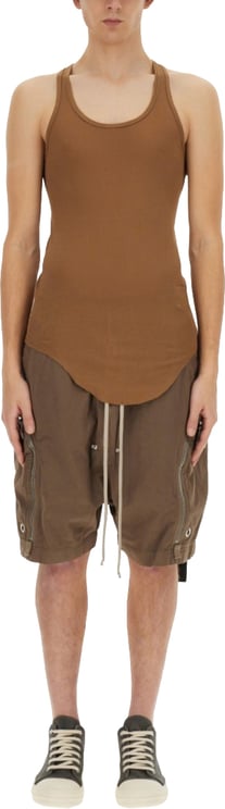 Rick Owens DRKSHDW Slim-Fit Brown Cotton Tank Top
