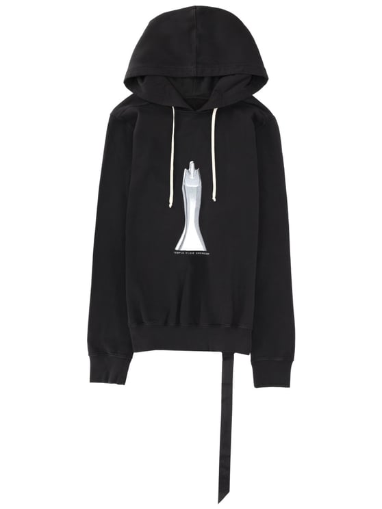 Rick Owens DRKSHDW Oversized Front Graphic Long Strap Cotton Hoodie