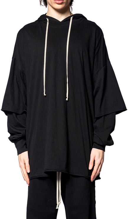Rick Owens DRKSHDW T-SHIRT TOMMY HUSTLER HOODIE BLACK