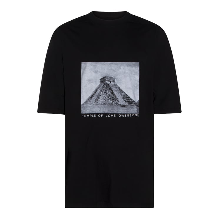 Rick Owens DRKSHDW Monochrome Pyramid Graphic Print Black T-Shirt