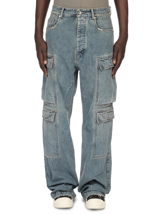 Rick Owens DRKSHDW Loose-Fitting Denim Cargo Jeans with Flap Pockets