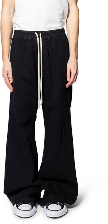 Rick Owens DRKSHDW PANTALONI IN FELPA WIDE PUSHER PANTS BLACK