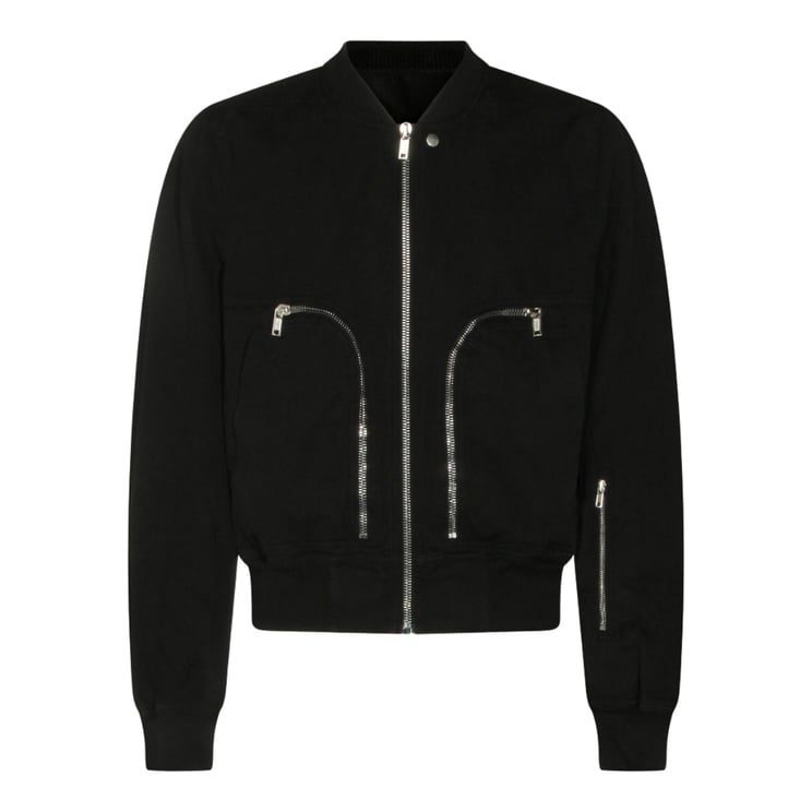 Rick Owens DRKSHDW Minimalist Black Jacket With Zipper Details
