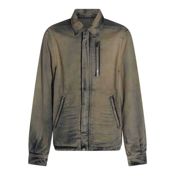 Rick Owens DRKSHDW Gradient Washed Effect Jacket with Classic Collar