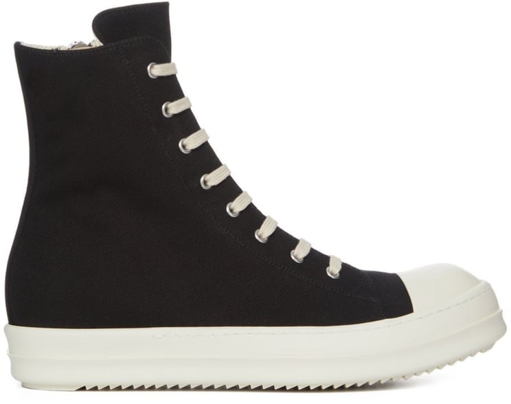 Rick Owens Denim Sneaks Black/milk/milk