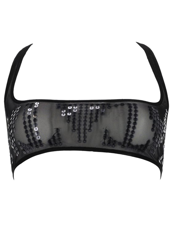 Rick Owens Unhorny Translucent Mesh Scattered Sequins Top