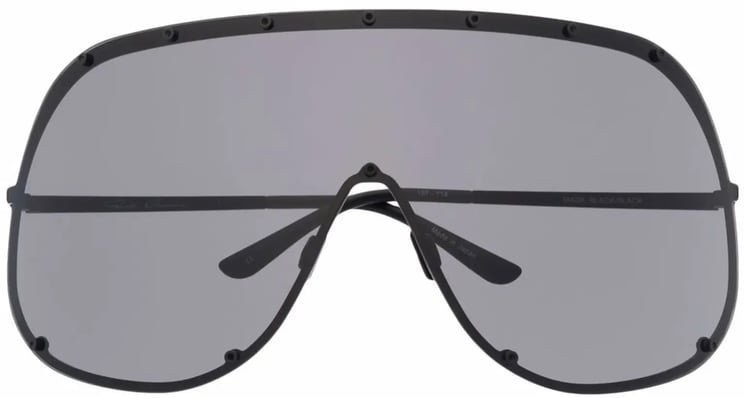 Rick Owens Sunglasses Shield Blk Temple/blk Lens