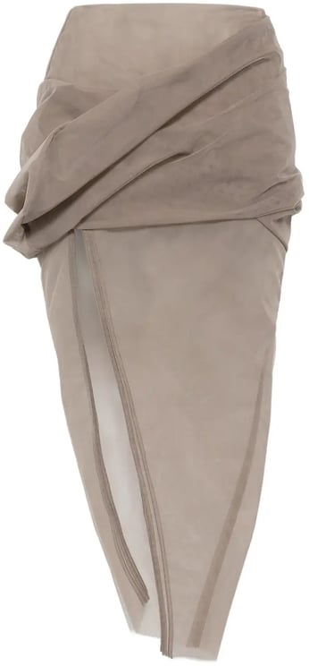 Rick Owens Gonna Draped Calf Skirt Dust