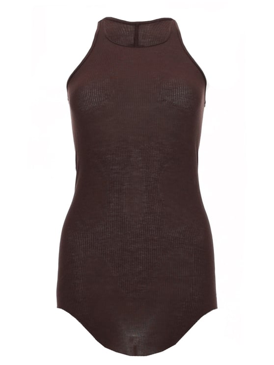 Rick Owens Sleeveless Fitted High Neckline Tank Top