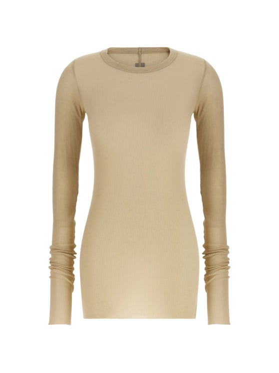 Rick Owens Rib Ls Fitted Ribbed Top