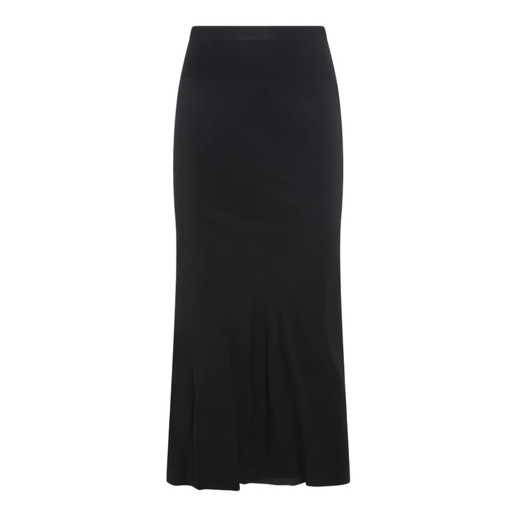 Rick Owens High-Waisted Asymmetrical Black Midi Skirt