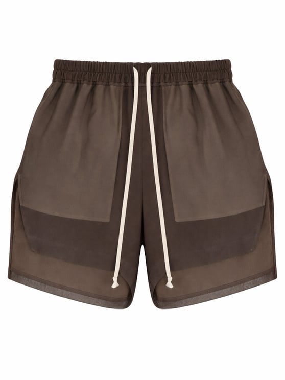 Rick Owens Brown Boxers Silk Semi-Sheer Shorts