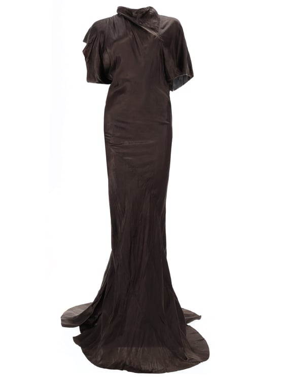 Rick Owens Seb Gown Cupro Asymmetrical Evening Dress