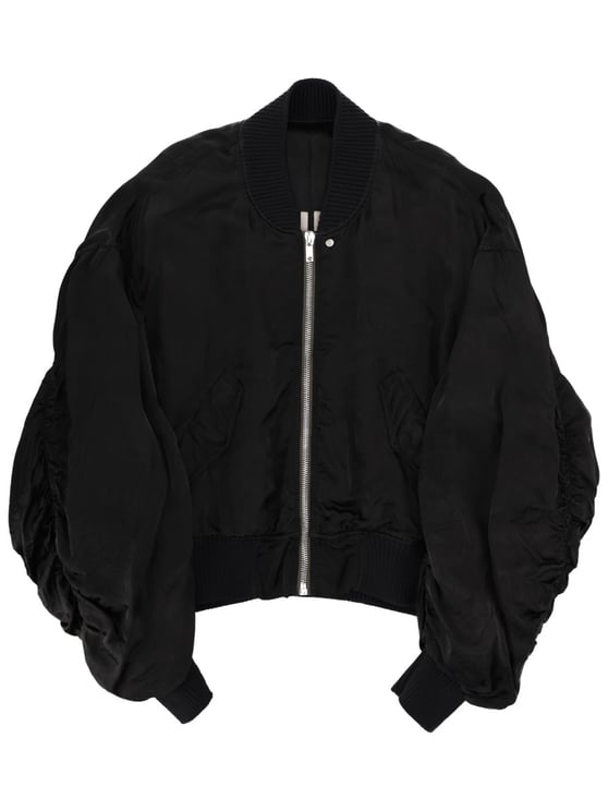 Rick Owens Neutrals Bucket Flight Puffed Cupro Bomber Jacket