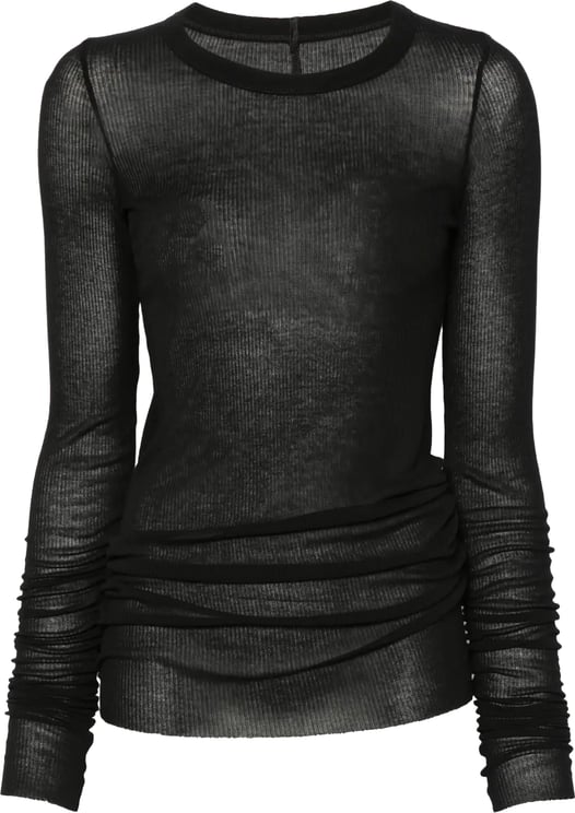 Rick Owens T-shirt Rib Ls T Black