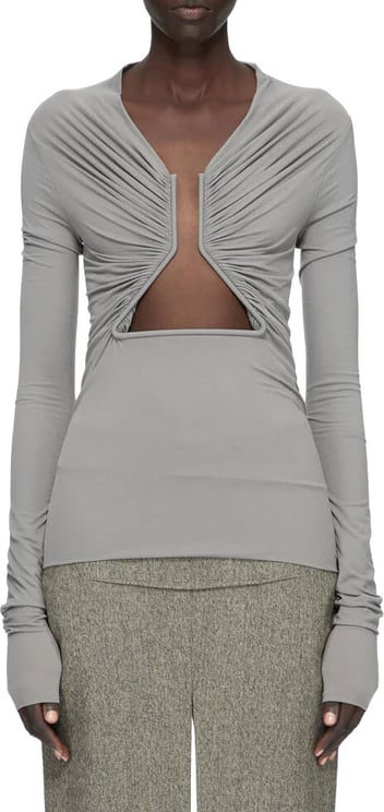 Rick Owens JERSEY LS PRONG STEEL