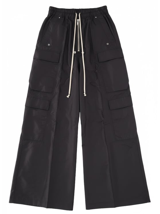 Rick Owens Silk Wide-Leg Cargo Pants
