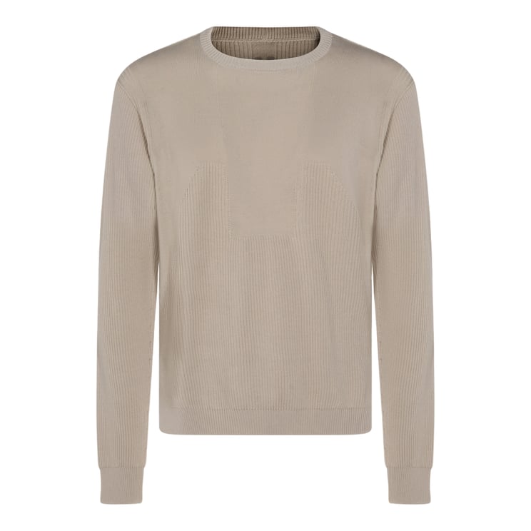 Rick Owens Ribbed Knit Sweater with Crew Neckline